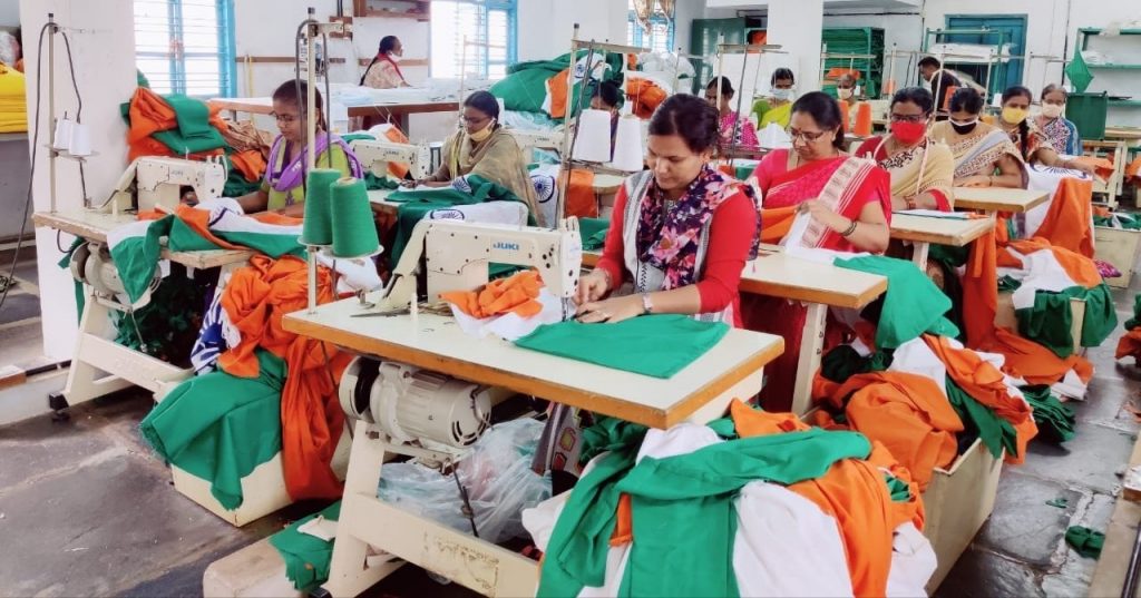 Noida Cluster Busy in Making 50 lakh Flags for 75th Independence Day