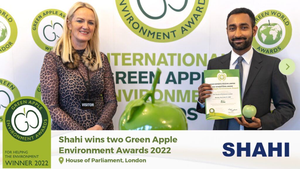 Shahi Exports wins two International Green Apple Environment Awards