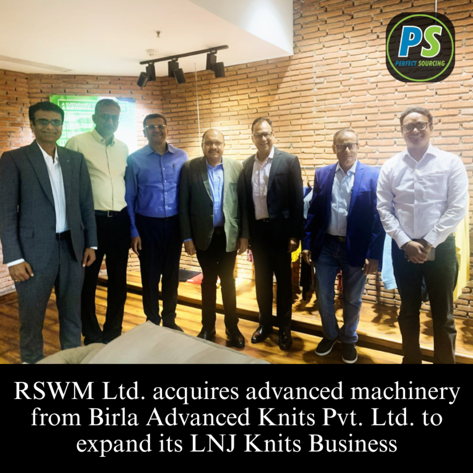 RSWM Ltd. acquires advanced machinery from Birla Advanced Knits Pvt. Ltd. to expand its LNJ Knits Business
